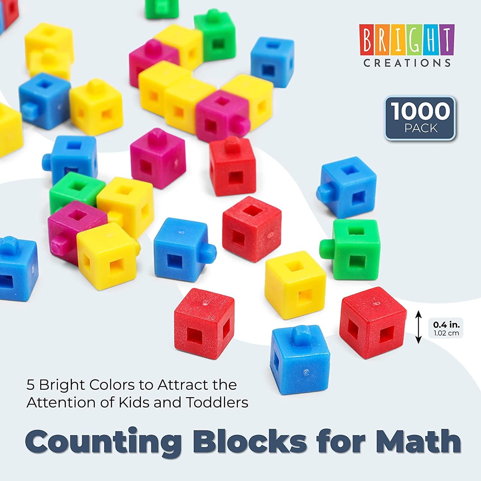 300x Linking Counting Cubes Snap Blocks Teaching Manipulative Math 4 colors 