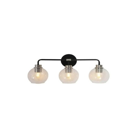 

Home Decorators Lawrence Brushed Nickel and Matte Black Bathroom Vanity Light