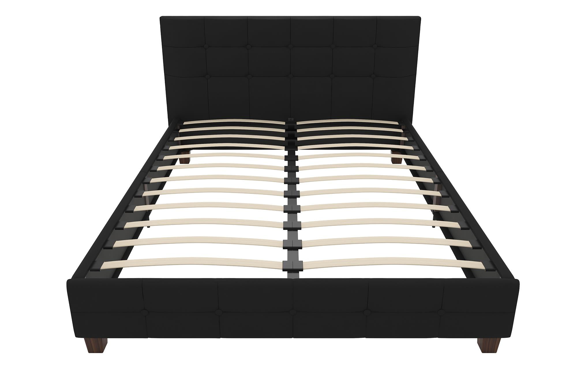 DHP Rose Tufted Upholstered Platform Bed Frame, Queen, Black Linen