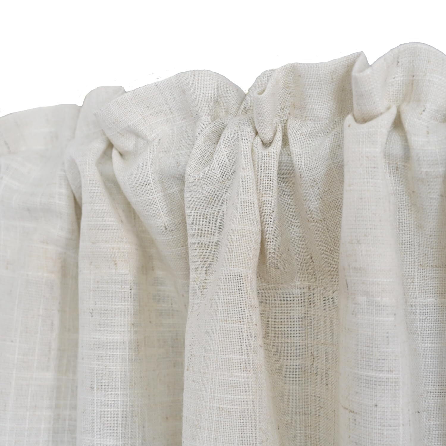 Rustic Linen Curtain Valance for Kitchen 20 Inches Long Lace Curtains for Small Window Farmhouse Short Curtains for Coffee Decor Rod Pocket Beige Curtain Tiers for Bathroom