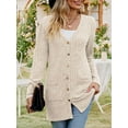 thumbnail image 4 of Women'S 2025 Fall Fashion Cardigan Soft Knit Cardigan for Women Long Sleeve Open Front Coat with Pockets Apricot XXL, 4 of 9