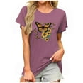 thumbnail image 2 of Busydd Summer Tops for Women Round Neck Graphic Tees for Women Casual Short Sleeve Womens T Shirts Comfy Versatile Tee Tops 2XL, 2 of 6