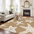 thumbnail image 3 of Starfish Washable Area Rug 5 x 8 ft Summer Beach Nautical Ocean Sea Star Marine Life Brown, Soft Non Slip Rugs Stain Repellent Indoor Felt Carpet for Living Dining Room Bedroom Home Office, 3 of 9