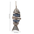 thumbnail image 2 of 3D Wooden Fish-Shaped Welcome Sign, Nautical-Themed Rustic Wall Decor for Beach House and Cottage, Mediterranean Style Hanging Ornament for Front Door Porch Garden and Patio, 2 of 7
