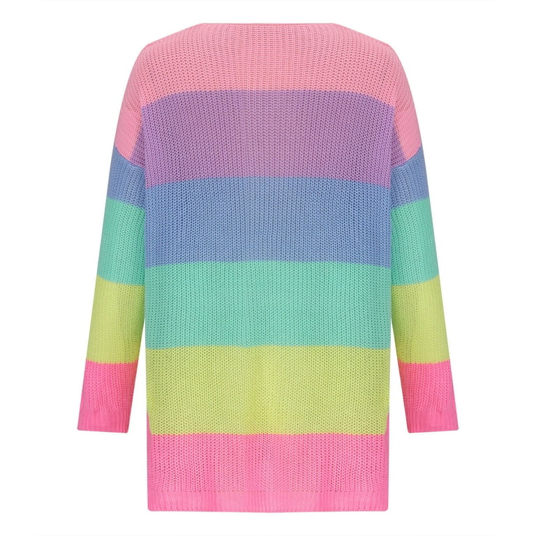Aboser Off Shoulder Sweaters for Women 2024 Trendy Rainbow Aboser Off Shoulder Sweaters for Women 2024 Trendy Rainbow