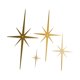 thumbnail image 2 of 4 piezas de hierro Starbursts Metal Wall Arts Estrellas colgantes Simples y fáciles de instalar Estrellas Oro, 2 of 9
