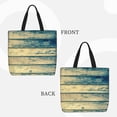 thumbnail image 2 of Disketp Retro Wooden Bolsa Tote de Lona para Mujer, Bolso de Hombro y Cruzado con Cierre de Cremallera, 2 of 7