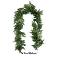 thumbnail image 3 of Darzheoy 6.2 ft Christmas Garland with Lights Winter Hanging Ivy Vines Xmas Pine Needles Garland Christmas Decor Home Garden Mantel Fireplace Table Decor, 3 of 5