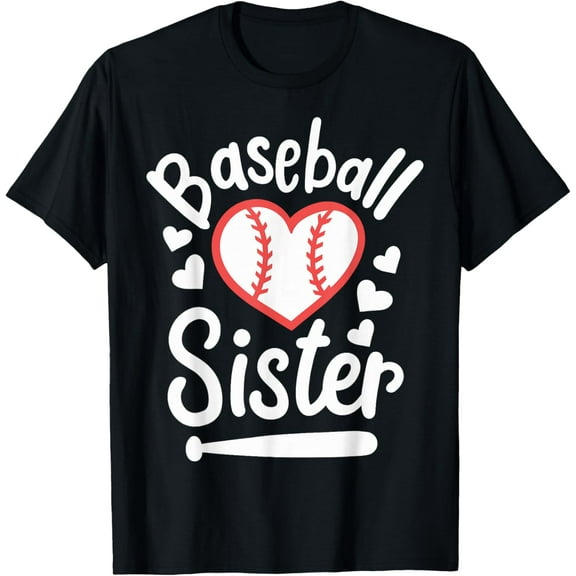 Baseball Heart Sister Vintage Gifts Lover Sport Funny T-shirt