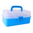 thumbnail image 2 of M Buder Caja de Almacenamiento Plegable de Tres Capas Organizador de Plástico Multiusos con Asa Portátil Azul Cielo (27 cm / 10.6 inches), 2 of 9