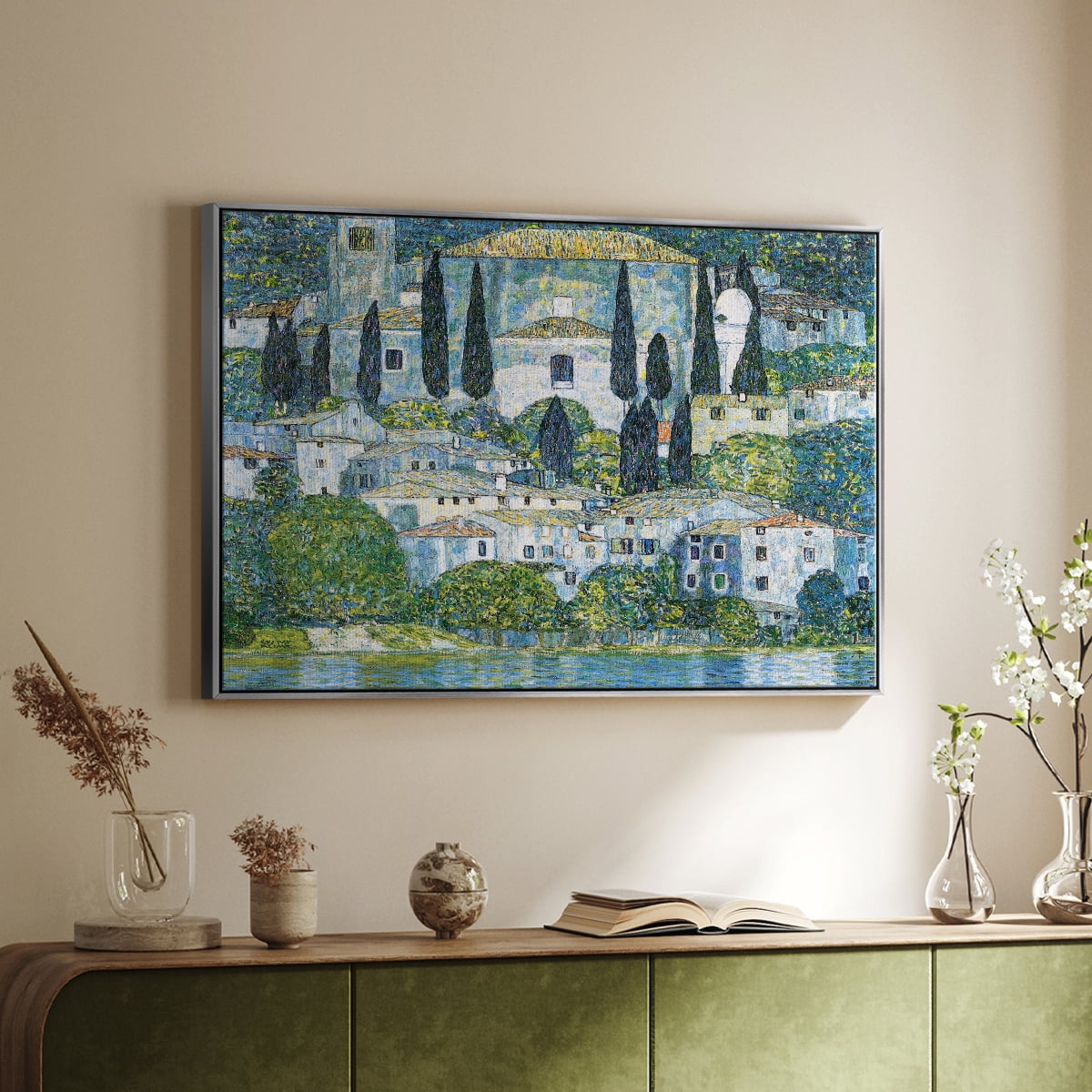 Vintage Landscape-CXIII By Wexford Home Framed in Silver Wood Gallery Wrapped Canvas 17 in. x 25 in.