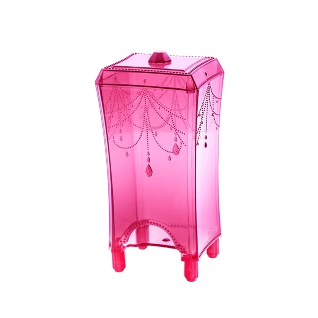GOOHOCHY Organizador de discos de algodón, estuche cuadrado para maquillaje (rosa transparente)