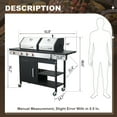 thumbnail image 5 of Nice Cooker Gas and Charcoal Combo Grill with Side Burner, 37,230 BTU Outdoor BBQ Grill with Porcelain-Enameled Cast Iron Grates and Plate, Thermometer, Storage Cabinet Rack for Outdoor Patio, Garden, 5 of 10