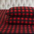 thumbnail image 3 of Elegant Comfort Soft 4-Piece Sheet Set - Deep Pocket Fitted Sheet, Soft, Cozy, Warm and Anti-Pill Flannel Sheets - Full, Buffalo Check Burgundy, 3 of 4