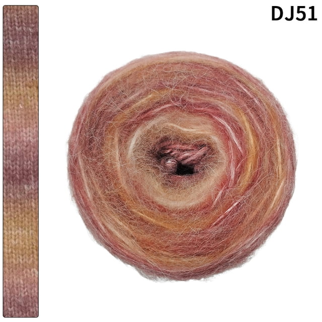 Xiao Hua Hilo de 200 g, 58 % acrílico, para crochet, kit de crochet con cambio de color suave, hilo grande, AQ