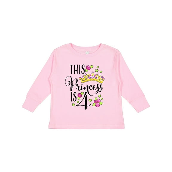Inktastic This Princess is Four 4th Birthday Girls Long Sleeve Toddler T-Shirt