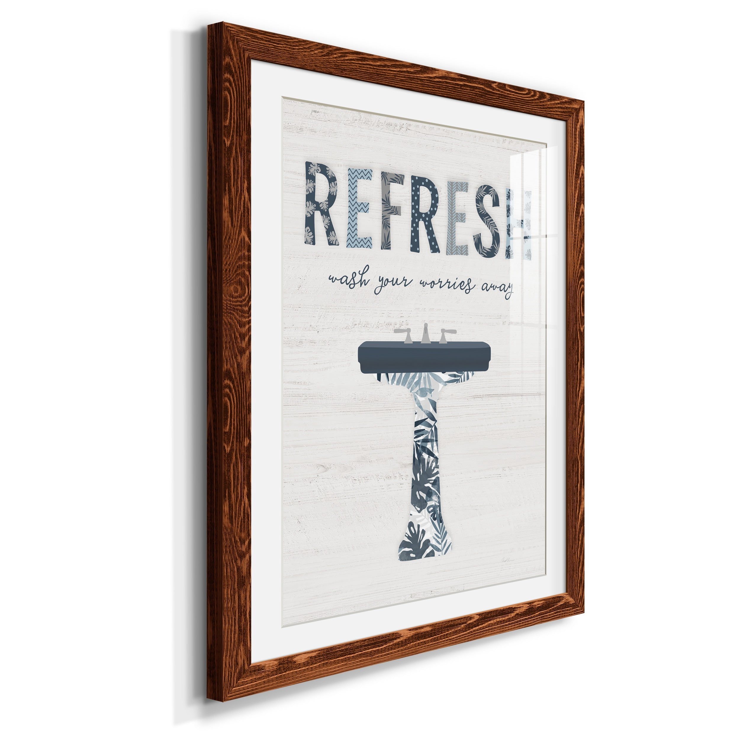 Palm Bath II - Premium Framed Print - Distressed Barnwood Frame - Ready to Hang