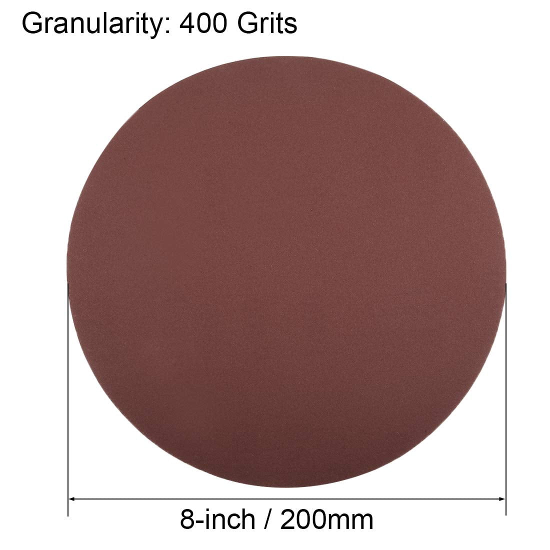 8-inch hook and loop sanding disc 400 grit aluminum oxide sandpaper for random orbital sanders wood metal dry grinding 15-pack