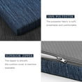thumbnail image 2 of 48 Inch Classic Solid Color Bench Cushion with Ties, Non-Slip Indoor Rectangle Bench Seat Cushion Standard Size Foam Pad with Machine Washable Cover (Dark Blue, 48x16x1.5 Inch), 2 of 12