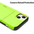 thumbnail image 5 of Compatible with iPhone 15 Pro Case with Card Holder 15 Pro Wallet Case Anti-Scratch Dual Layer Hidden Pocket Case Shockproof Cover for iPhone 15 Pro 6.1 Inch-Fluorescent Green, 5 of 12
