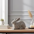 thumbnail image 3 of Urban Trends Terracotta Resting Rabbit Figurine, Distressed Gray Finish, Rustic Farmhouse Home Décor Accent, 3 of 7