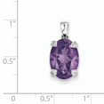 thumbnail image 2 of Pendentif Ovale en Argent Sterling 925 Rhodié Améthyste et Diamant, 2 of 2