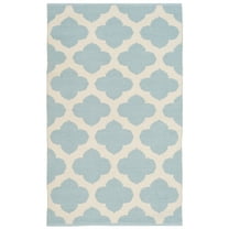 SAFAVIEH Montauk Proinsias Geometric Cotton Area Rug, Light Blue/Ivory, 2'6" x 4'