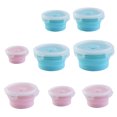 thumbnail image 4 of YAOMOBB Airtight Lunch Container Round Silicone Lunch Box Microwave Safe Foldable Sealed Lid Portable Bento Food Container for Kitchen, 4 of 6