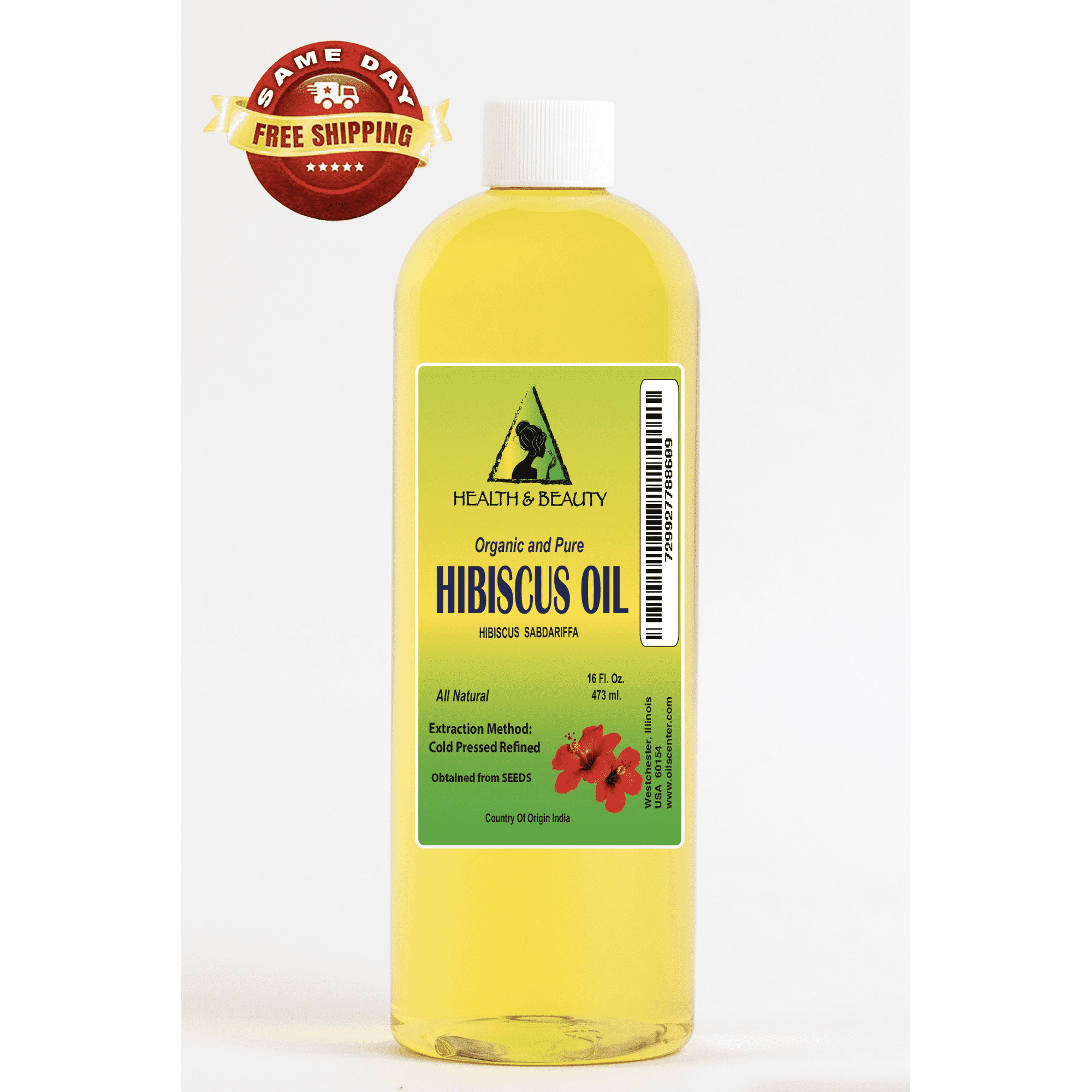 Hibiscus Seed Oil Refined Organic Carrier Cold Pressed Natural 100% Pure 16 oz