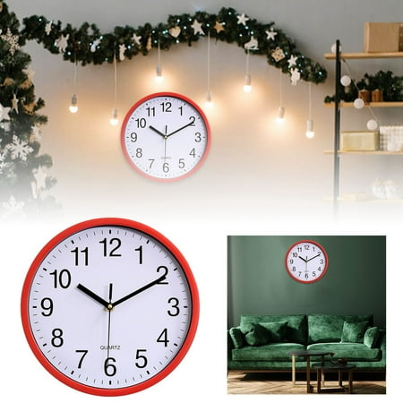 10 Inch Modern Quartz Wall Clock for Living Room and Bedroom Decorative Silent Non Ticking Round