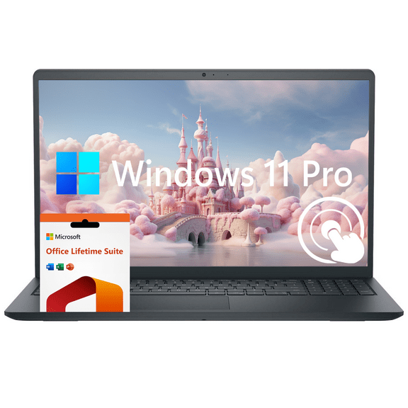 Dell Inspiron 15 Laptop, 15.6" FHD Anti-Glare Touchscreen Display, 13th Gen Intel 10-Core i5 Processor, 32GB RAM 1TB SSD, Windows 11 Pro with Lifetime Office Included, Numeric Keypad, Carbon Black