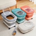 thumbnail image 3 of Collapsible Pet Dog Food Storage Container 33LB Dry Cat Food Box Bag Moisture Proof Seal Airtight Kitchen Rice Storage Boxes ShopWise Round, 3 of 9