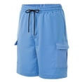 thumbnail image 4 of cllios Men's Summer Shorts with Multi Pockets Casual Drawstring Work Shorts Utility Athletic Shorts Gifts for Men Blue,S, 4 of 8
