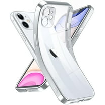 Crystal Clear Case for iPhone 11, [Not Yellowing] [Camera Protection] [Military Grade Drop Tested] Transparent Shockproof Protective Phone Case Soft Silicone Slim Cover, 6.1 inch, Silver