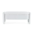 thumbnail image 6 of Aukfa 47.24" Oval Upholstered Storage Ottoman Bench, Boucle Fabric, Accent Bench for Living Room, Bedroom, or Entryway, 6 of 8