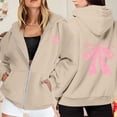 thumbnail image 2 of Chandail à Capuchon Décontracté pour Femmes avec Poche Zippée Manches Longues Sweat à Capuche Sport pour Activités Extérieures, 2 of 6