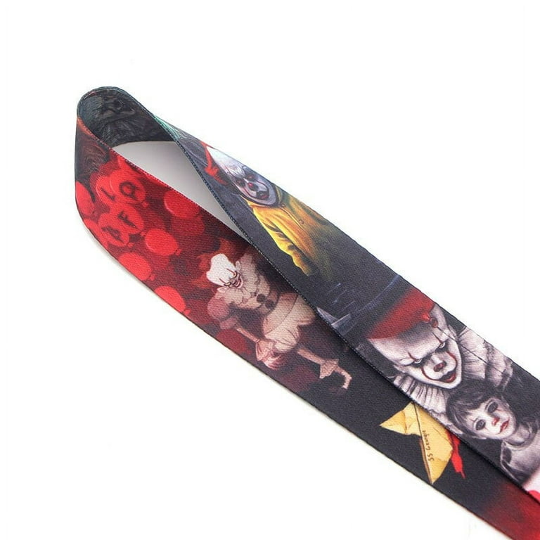 Anime Source Horror Stephen King It Pennywise Clown Lanyard Keychain ID Badge Holder, Women's