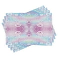thumbnail image 1 of Ambesonne Pastel Place Mats Set of 4, Fantasy Random Circles, Standard Size, Pale Pink Aqua White, 1 of 6