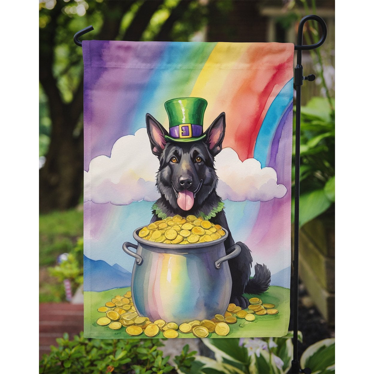 German Shepherd St Patrick's Day Garden Flag 11.25 in x 15.5 in