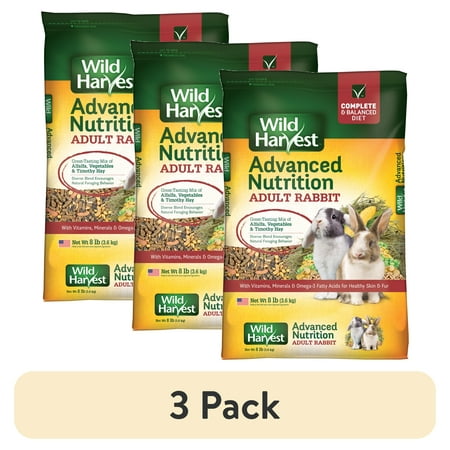 (3 pack) Wild Harvest Mix Rabbit Food Vegetable & Grain 8 lb. Bag