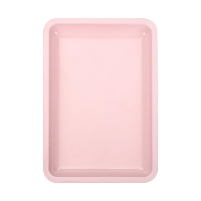 Bandeja de tocador para baño, bandeja de herramientas de escritorio para decoración de uñas, bandeja de almacenamiento decorativa para mesita de noche Rosa