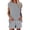 Grey, variant on Womens Striped Summer 2 Piece Short Sets Short Sleeve T Shirts Drawstring Shorts Casual Outfits Lounge Pajama Sets