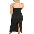 thumbnail image 3 of Femmes Bodycon Robes Spaghetti Sangle Sans Manches Serrés Longue Robe Arrière Fente Club Partie Robe Blanche S, 3 of 4