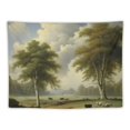 thumbnail image 5 of Shiartex  Blue Sky Wall Tapestry, White Clouds Oil Painting Landscape Tree Lined Wall Hanging Large Tapestry Decoration Fiber White Hem Around for Dorm Room Bedroom 40x30inch, 5 of 6