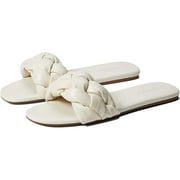 Nine West Lula 3 Ivory Open/Rounded-Toe Synthetic Slide Sandal (9, Ivory)