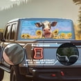 thumbnail image 3 of Pzuqiu Happy Cow Sunflower Print Perforated Vinyl Rear Window Decal 66.9 x 22.4 Inch, Waterproof See-Through Sticker for Most Pickup Trucks and Cars, 3 of 8