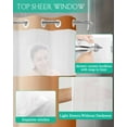 thumbnail image 4 of No Hook Shower Curtain with Snap in Liner, Abstract Ombre Burnt Orange Gradient Hotel Shower Curtains for Bathroom, Washable Shower Curtain Liner Set with Mesh Top Window, 48"x72", 4 of 6