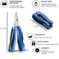 thumbnail image 4 of Blue Folding Multi Tool Kit Stainless Steel 1 Multi-Purpose Pocket Multitool Plier, Camping, Hunting, Fishing and Hiking - Stocking Stuffers for Christmas, Xmas, Thanksgiving - Cool Gadgets for Men, 4 of 11