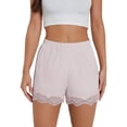 thumbnail image 3 of WHEANG Womens Shorts Lace Satin Safety Shorts Summer Thin Anti-Roll Slip Shorts Stretchy Seamless Underdress Shorts Reusable Casual Loungewear Short Leggings for Summer Dress Size XL Purple, 3 of 7
