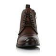 thumbnail image 3 of Polar Fox Brooke MPX806061 Woolen and Synthetic Leather Lace-up Fashion Chukka Boots with Zipper Closure, in Woven Brown, Men's Size 11, 3 of 8